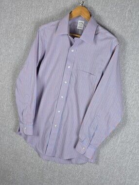 Brooks Brothers Supima Cotton Extra Slim Fit Dress Shirt Blue/Orange Sz 16-33